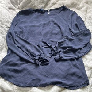 Apt. 9 Women's Navy Blouse with Tie Sleeves